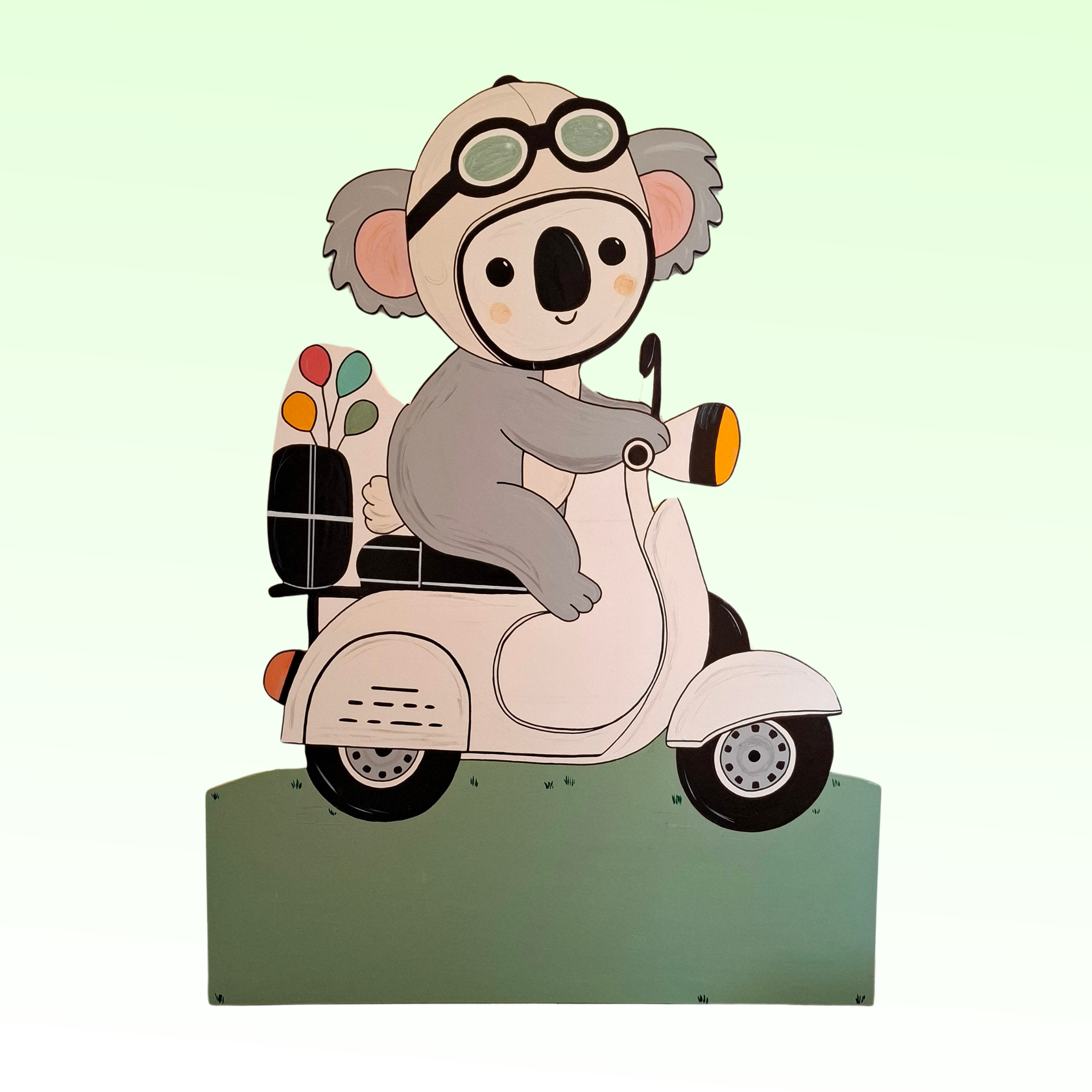 Geburtstafel/Babytafel in Form eines Stromers/Elektrikers. Handgefertigt von Franziska Barmettler, Geburtstafeln Luzern, in Root.